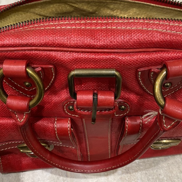 MARC JACOBS Red Coated Canvas Venetia Satchel Bag - Picture 12 of 14